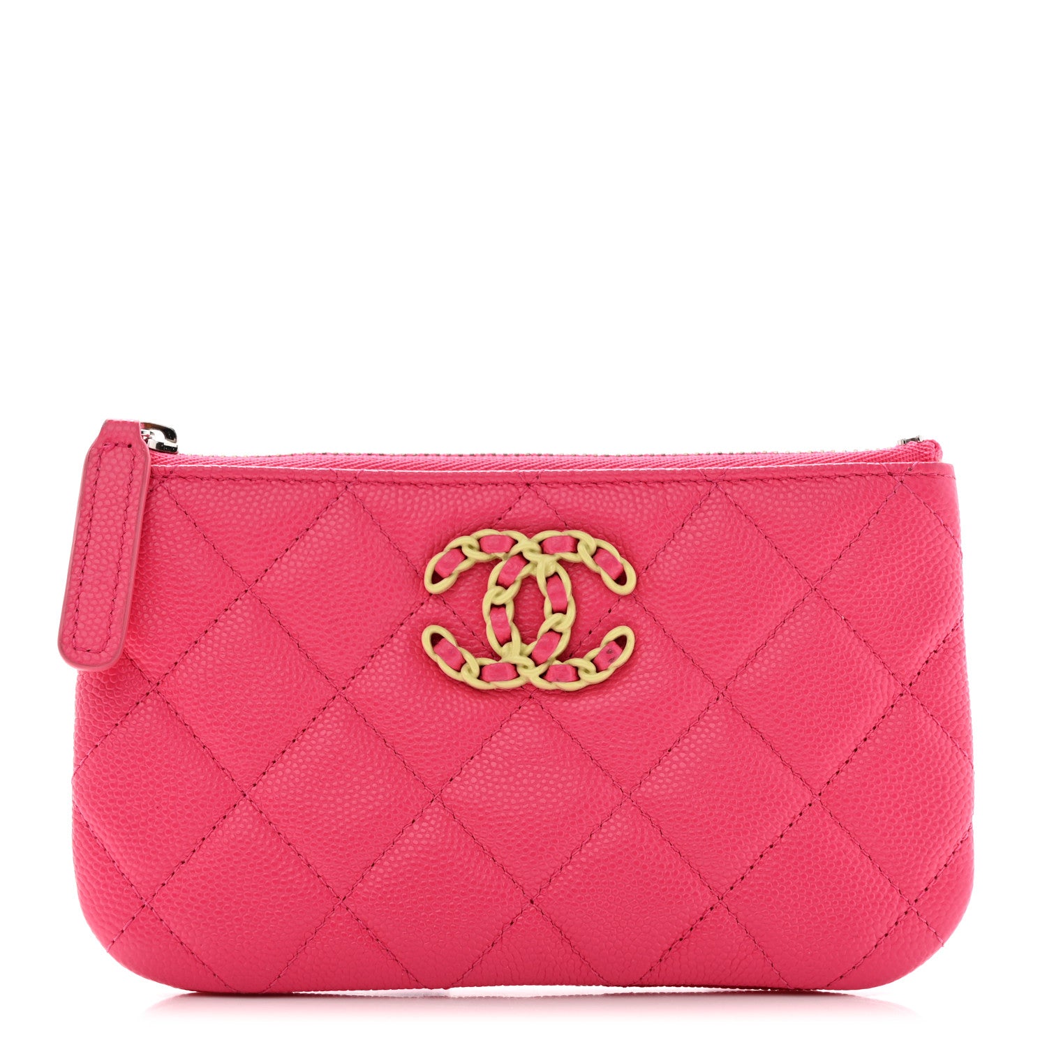Chanel Caviar Quilted Small Chanel 19 Mini Pouch Dark Pink 1 of 8
