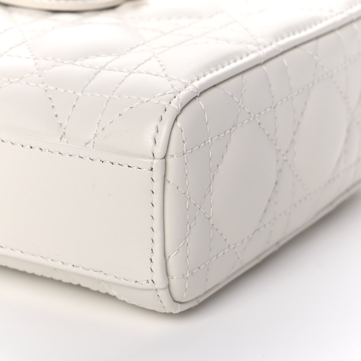Christian Dior Calfskin Cannage Lady D-Joy White 9 of 16