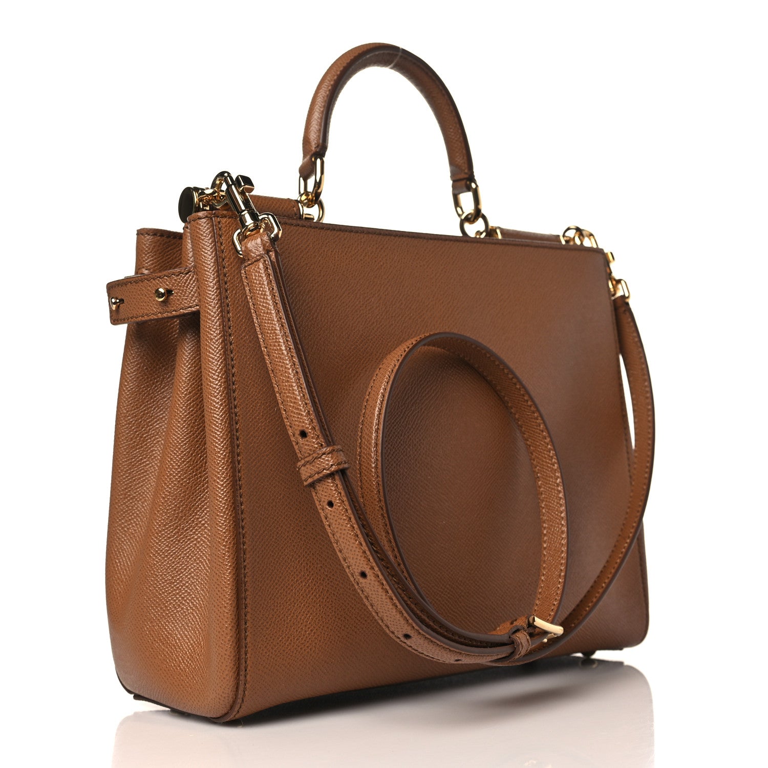 Dolce & Gabbana Dauphine Miss Sicily Shopper Tote Caramello 2 of 7