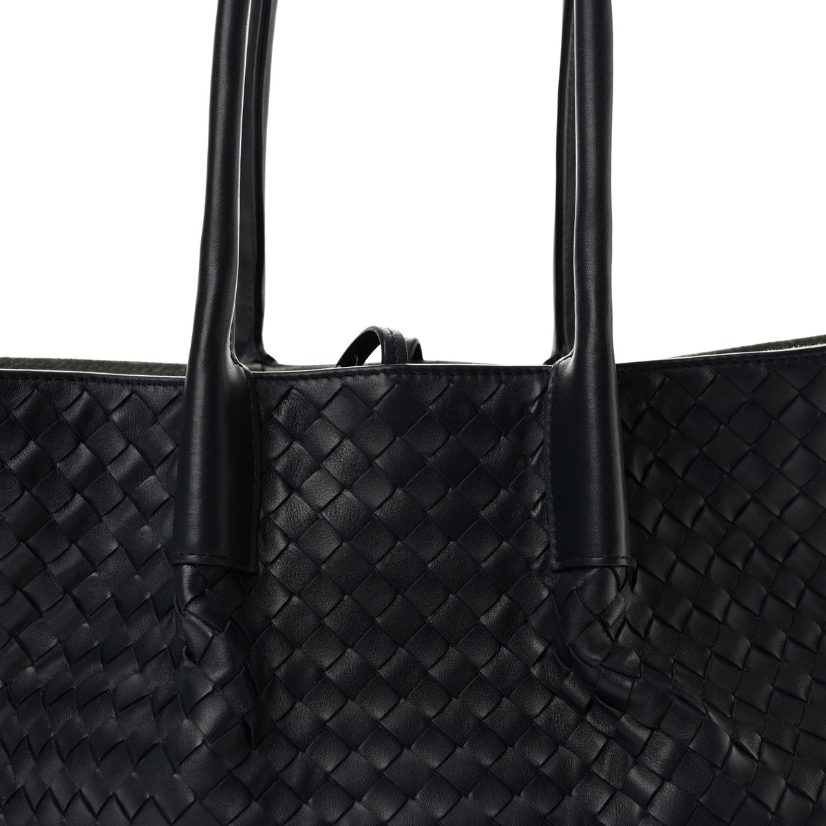 Bottega Veneta Calfskin Intrecciato Pinacoteca Reversible Tote Midnight Basalt 8 of 12