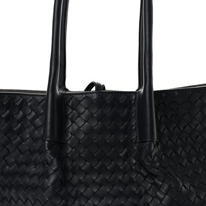 Bottega Veneta Calfskin Intrecciato Pinacoteca Reversible Tote Midnight Basalt 8 of 12
