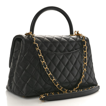 Chanel Caviar Quilted Small Coco Handle Flap Black 3 of 9