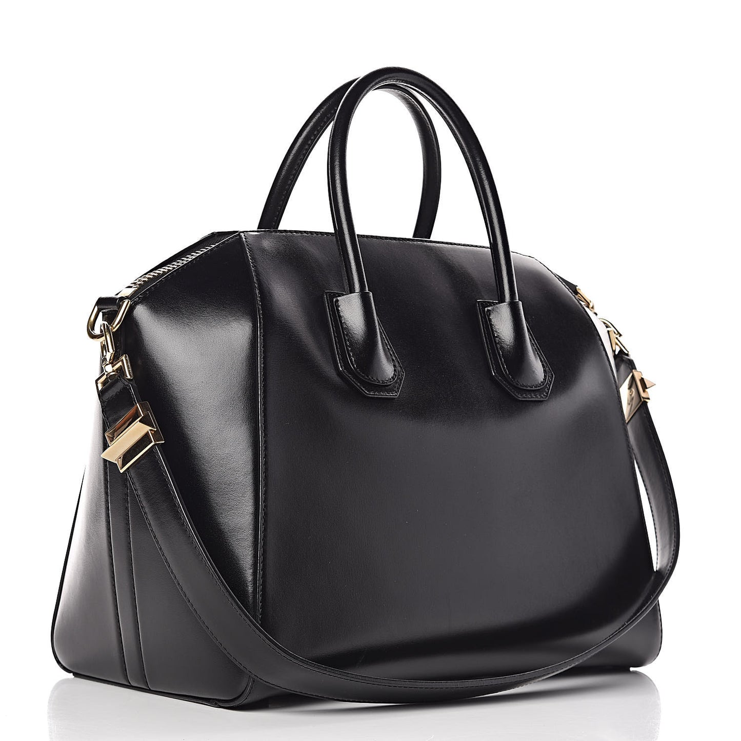 Shiny Lord Calfskin Medium Antigona Black