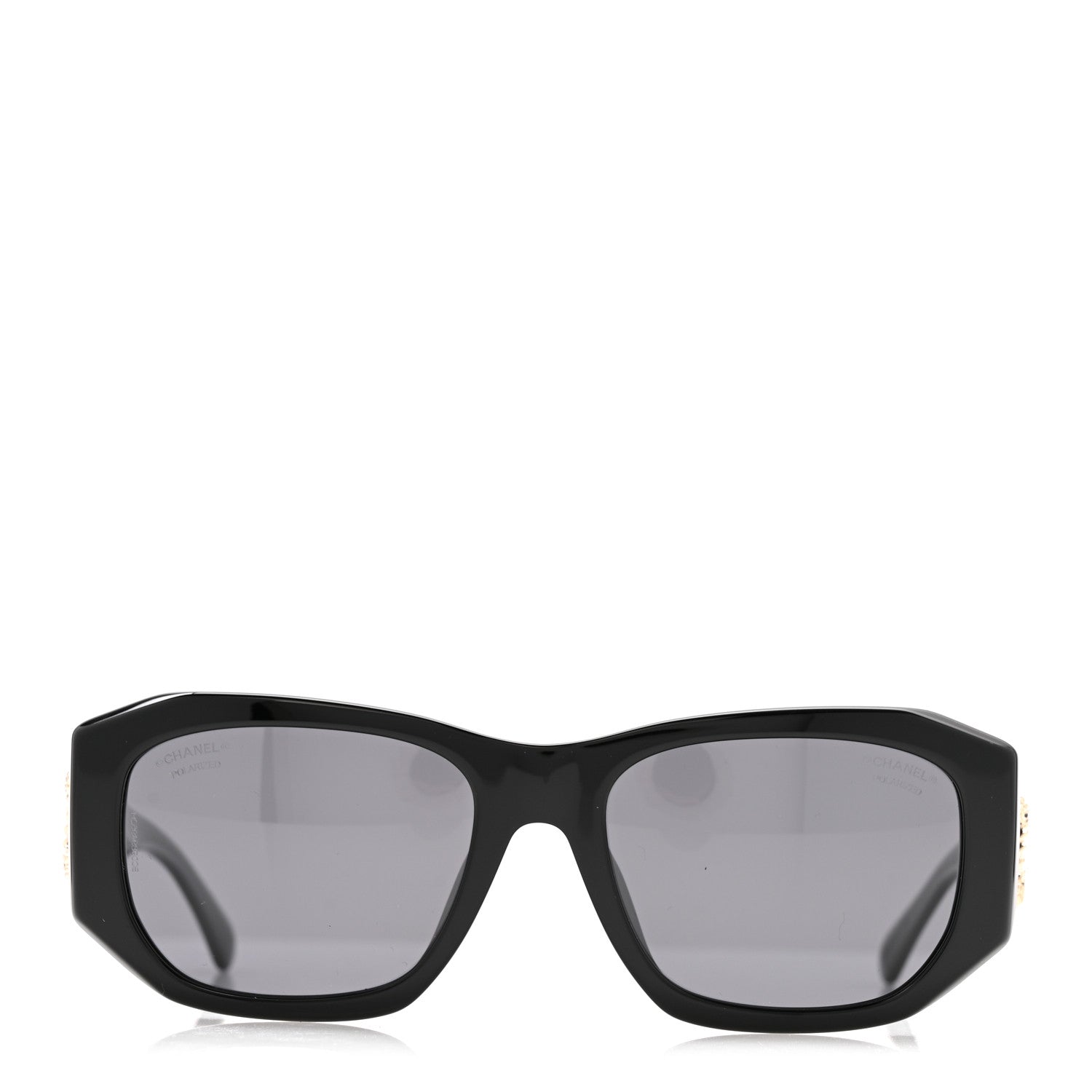Chanel Acetate Rectangle Sunglasses 5554-A Black 2 of 8