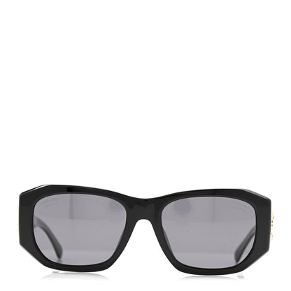 Chanel Acetate Rectangle Sunglasses 5554-A Black 2 of 8