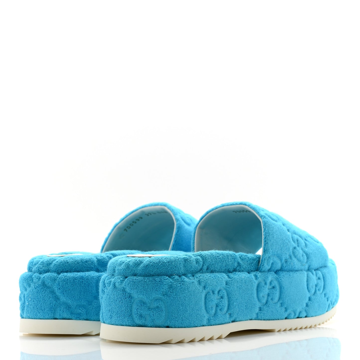 Terry Cloth GG Monogram Angelina Platform 55mm Slide Sandals 37.5 Azure