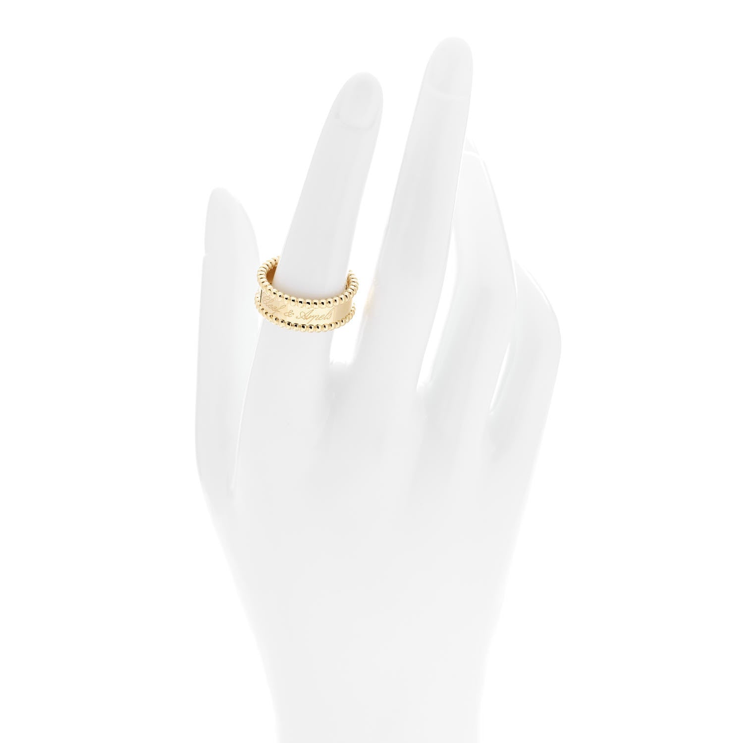 Van Cleef & Arpels 18K Yellow Gold Perlee Signature Ring 55 7.25 2 of 6