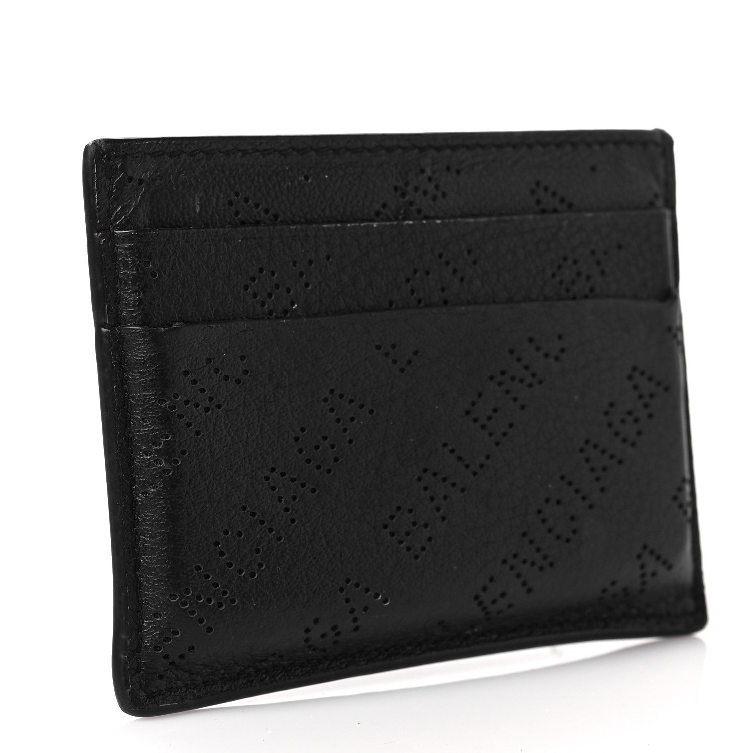 Balenciaga Calfskin Logo Perforated Cash Card Holder Black 3 of 7