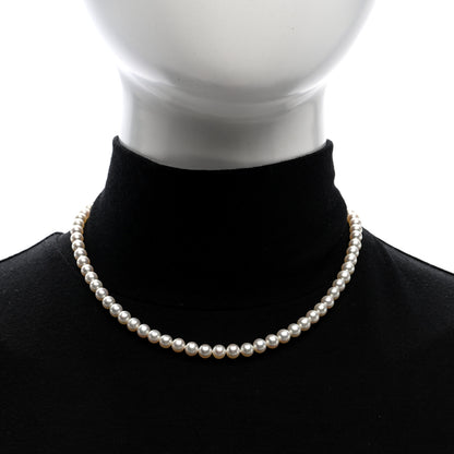 Tiffany Sterling Silver Freshwater Cultured Pearl 5.5-6mm Ziegfeld Necklace 2 of 5