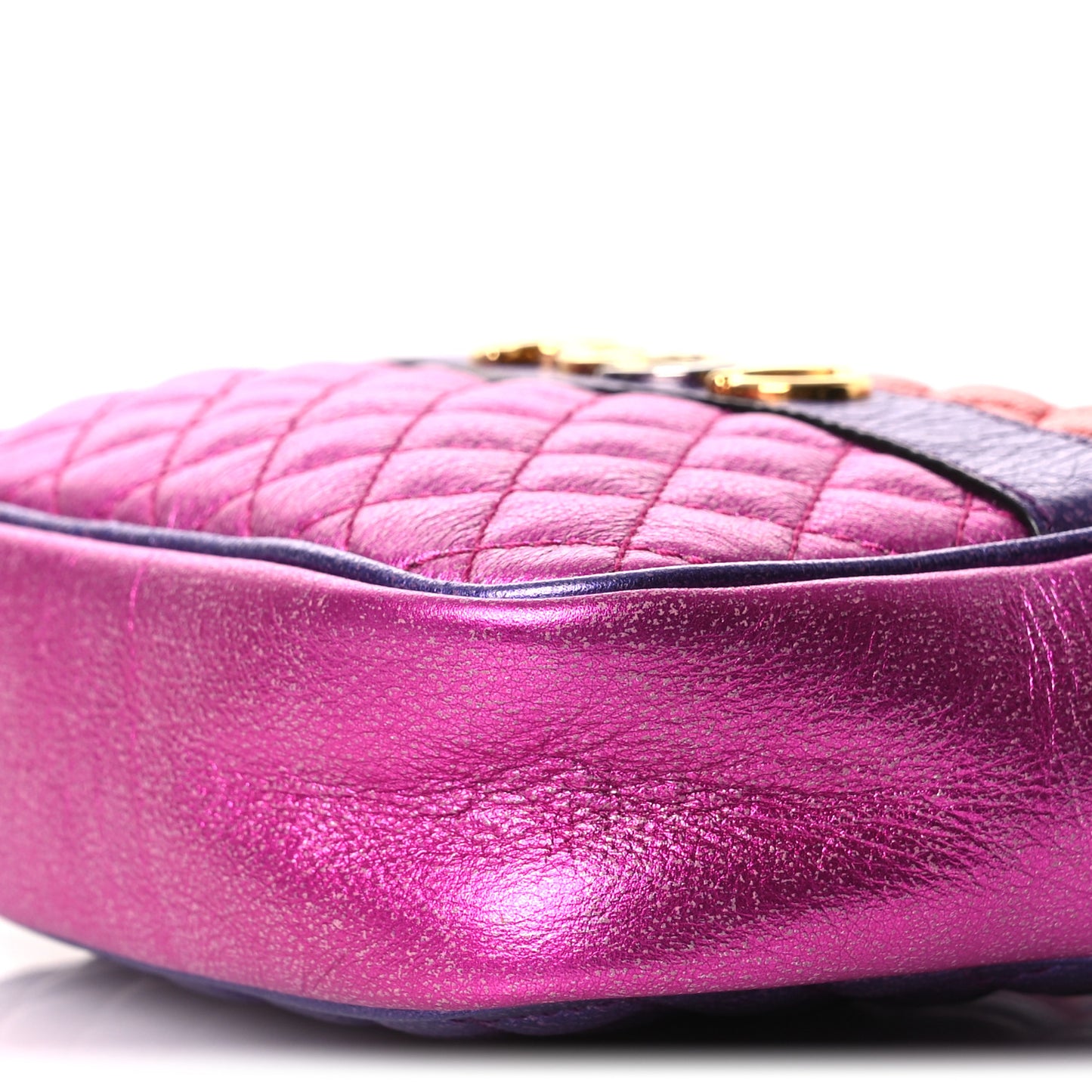 Laminated Nappa Trapuntata Mini Zumi Shoulder Bag Rosso Fuxia Bizantin