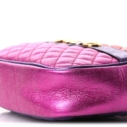 Gucci Laminated Nappa Trapuntata Mini Zumi Shoulder Bag Rosso Fuxia Bizantin 10 of 11