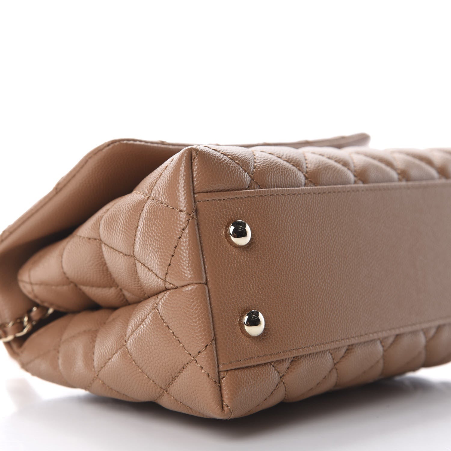 Chanel Caviar Quilted Lizard Embossed Mini Coco Handle Flap Brown 6 of 9