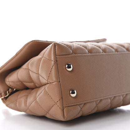 Chanel Caviar Quilted Lizard Embossed Mini Coco Handle Flap Brown 6 of 9