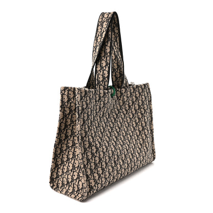 Christian Dior Cotton Oblique Large Spongy Book Tote  Beige Black 3 of 9