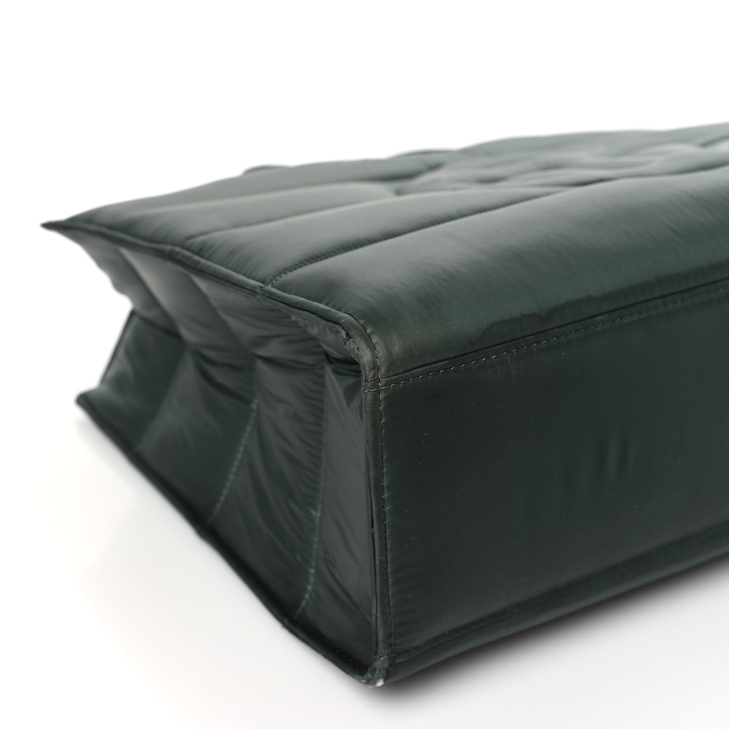 Nylon Medium Puff Shopping Bag Green