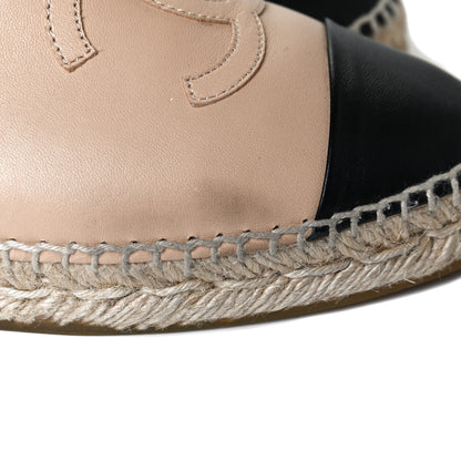 Chanel Lambskin CC Espadrilles 38 Beige Black 11 of 12