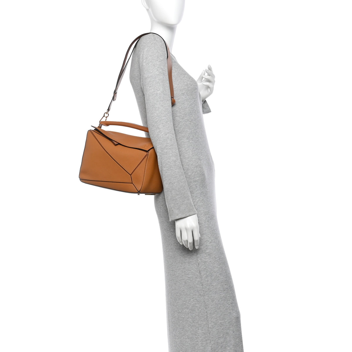 Calfskin Medium Puzzle Bag Light Caramel