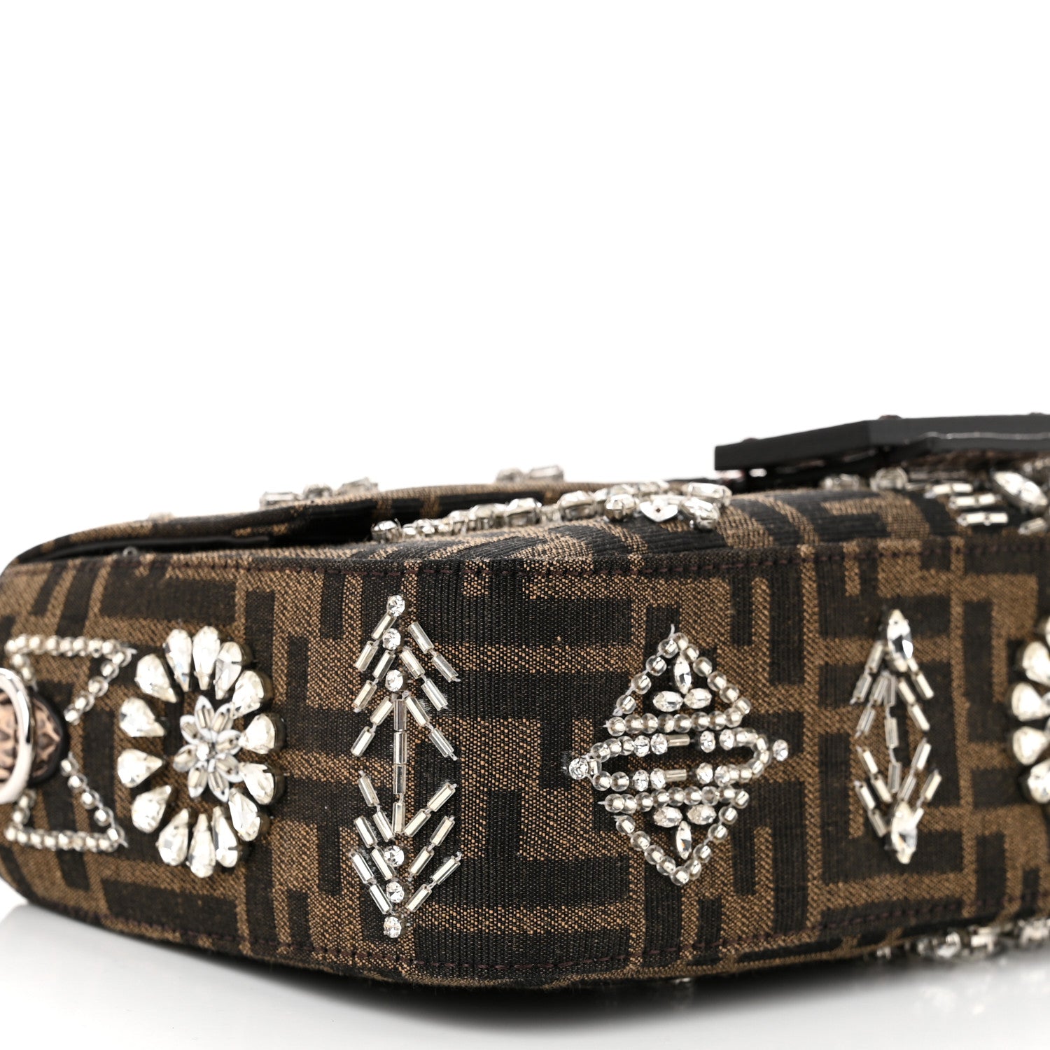Fendi Re-Edition Elaphe Fabric Jacquard FF 1974 Embroidered Baguette Multicolor 9 of 10