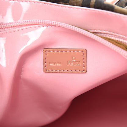 Fendi Nylon Patent Zucca Large Chef Shopper Tote Tobacco Pink 6 of 10