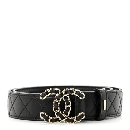 Chanel Calfskin Quilted CC Chain Belt 90 36 Black 1 of 7