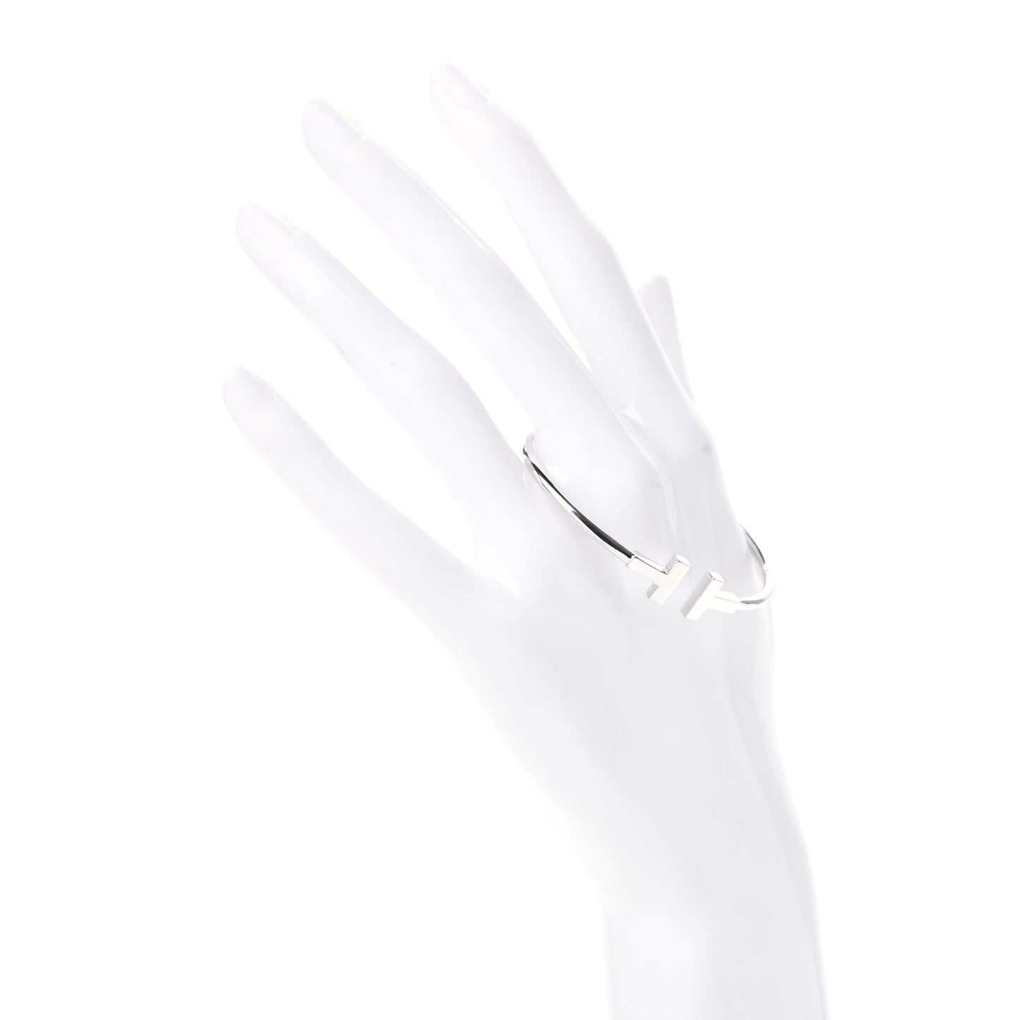 18K White Gold T Wire Bracelet