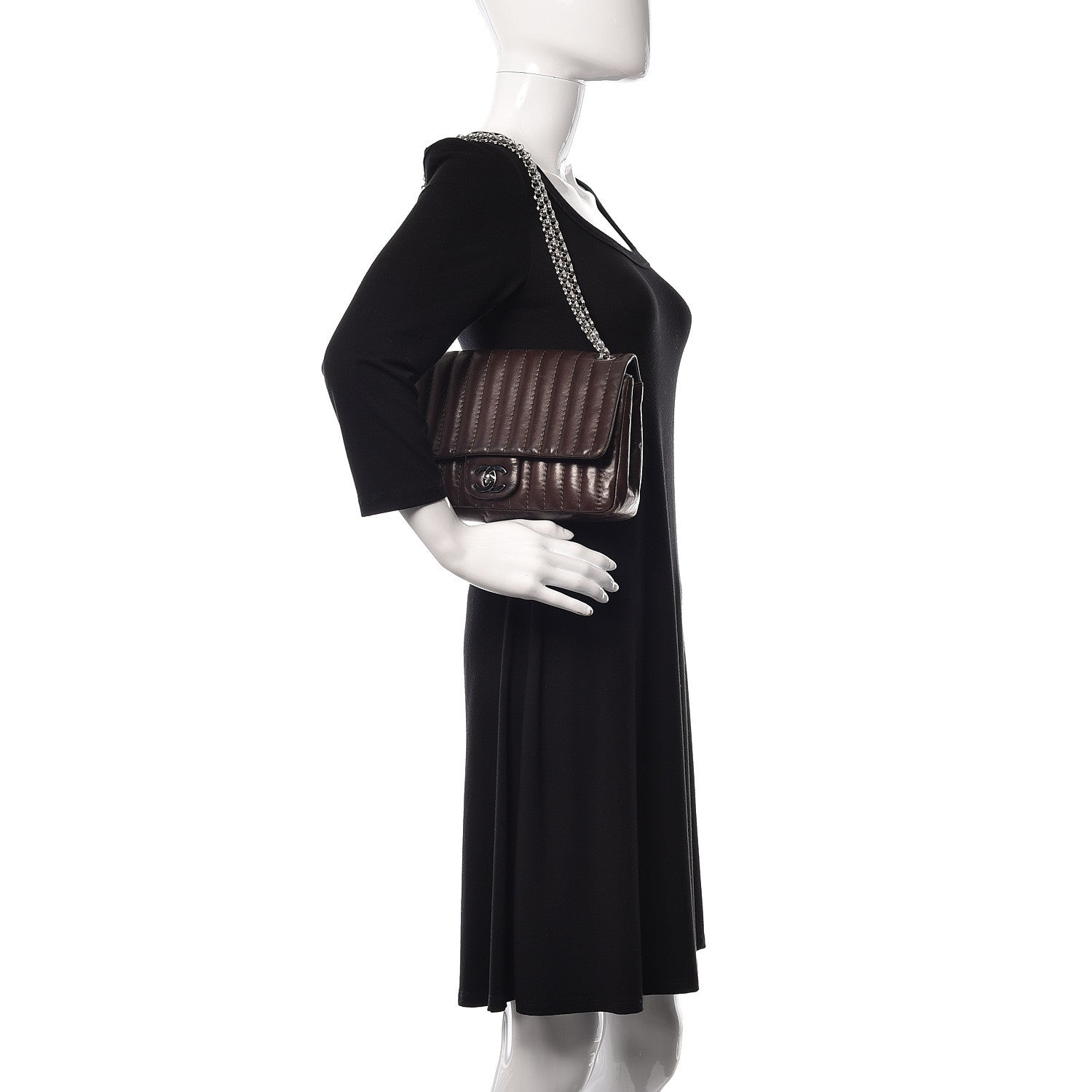 Chanel Lambskin Vertical Quilted Medium Single Flap Brown 2 of 11