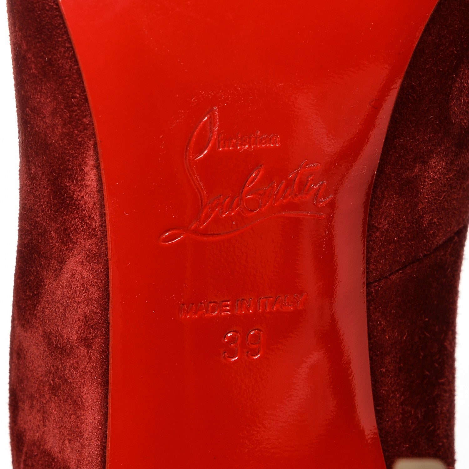Christian Louboutin Suede Victorina 100 Pumps 39 Carmin 6 of 7