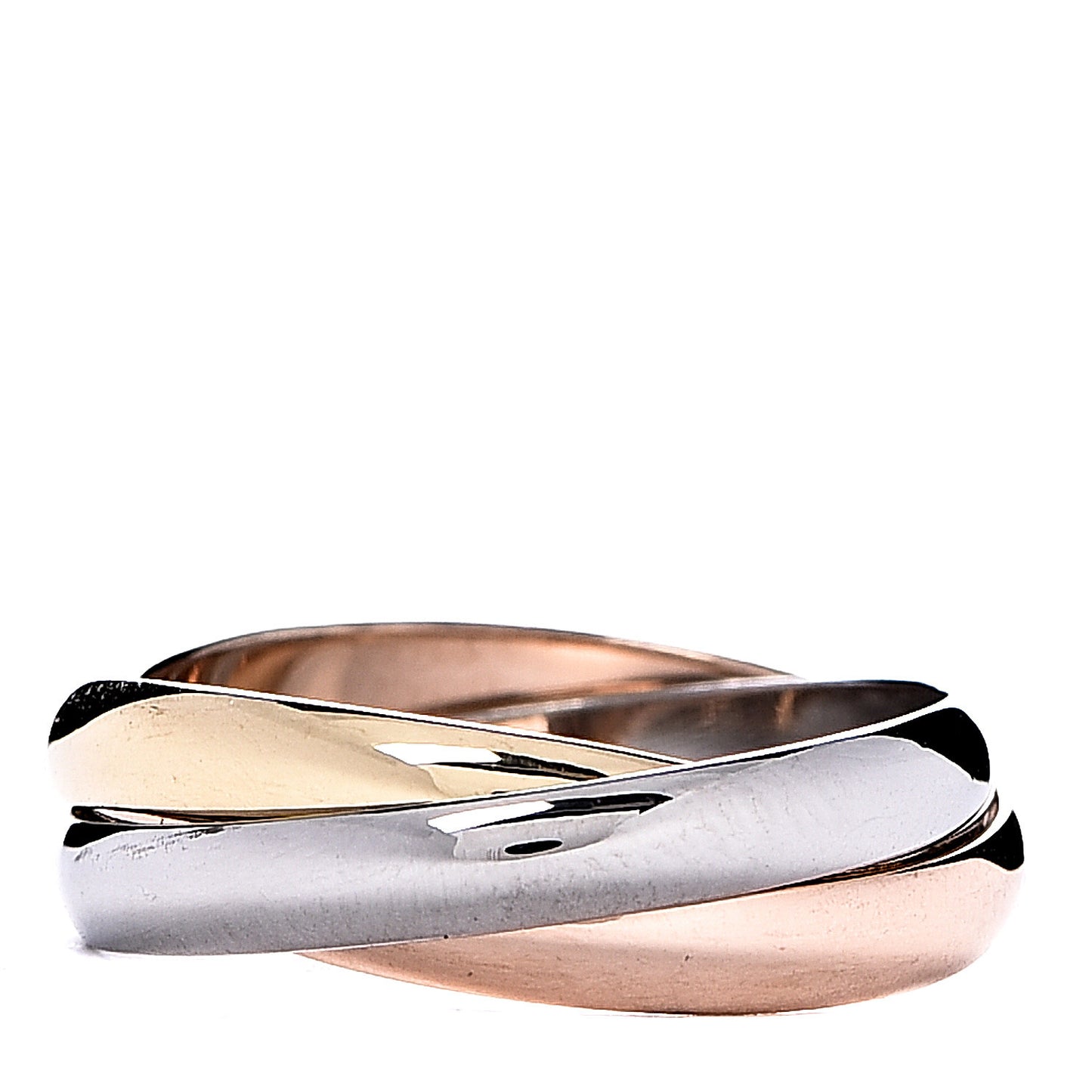 18K Pink Yellow White Gold Small Trinity Ring 51 5.75