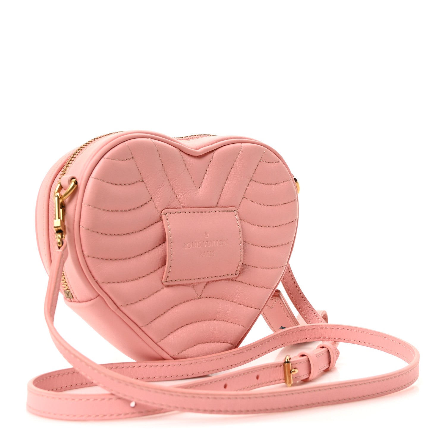 Louis Vuitton Calfskin Embellished New Wave Love Lock Heart Bag Rose Pomettes 3 of 9