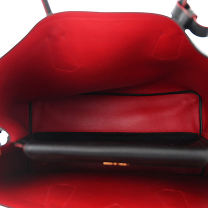 Prada Saffiano Cuir Large Double Bag Black Fuoco 5 of 10