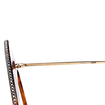 Gucci Acetate Crystal Geometric Sunglasses GG0430S Havana 5 of 6