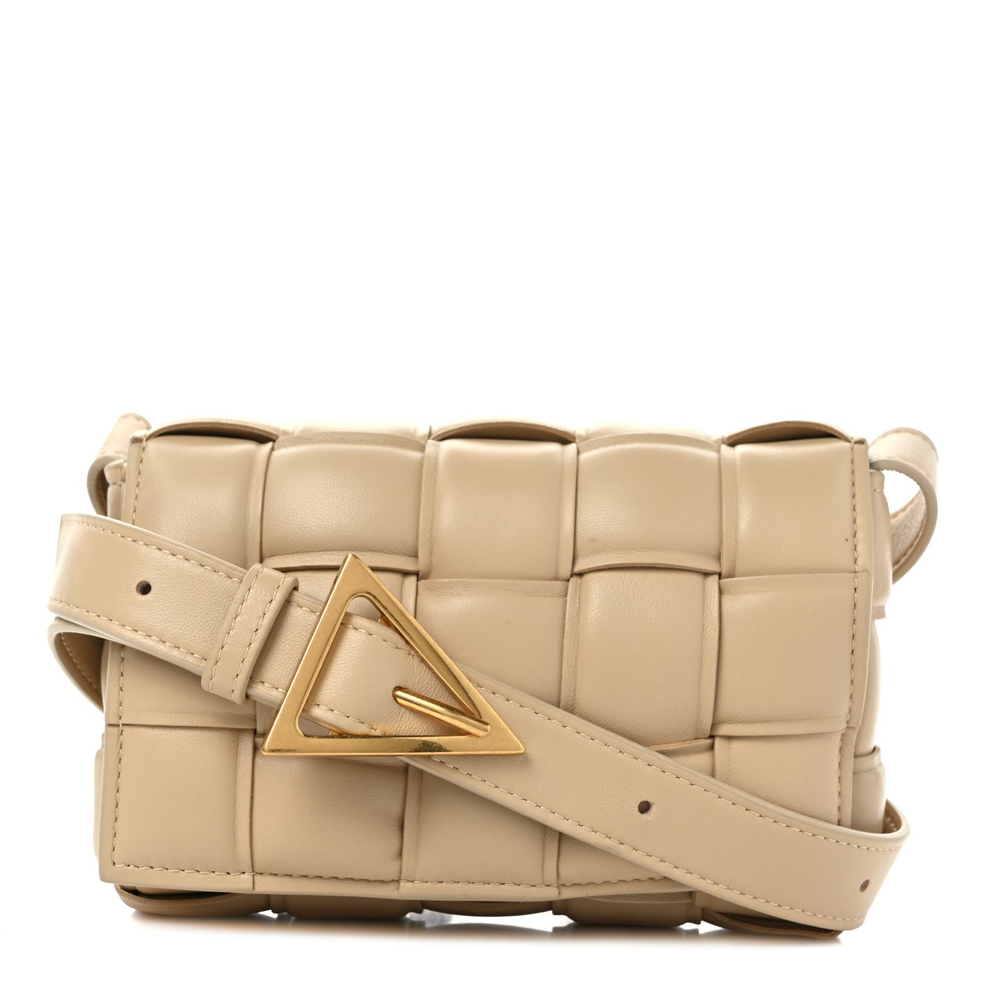 Nappa Intreccio Small Padded Cassette Crossbody Bag Ice Cream