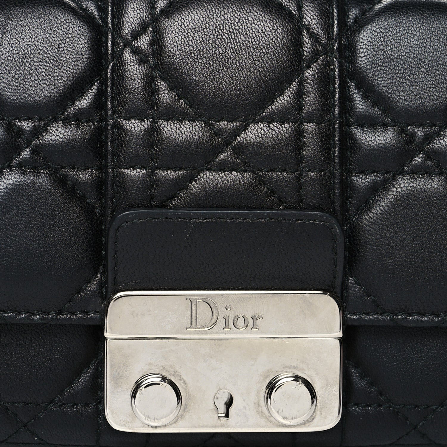 Christian Dior Lambskin Cannage Miss Dior Chain Wallet Black 9 of 12