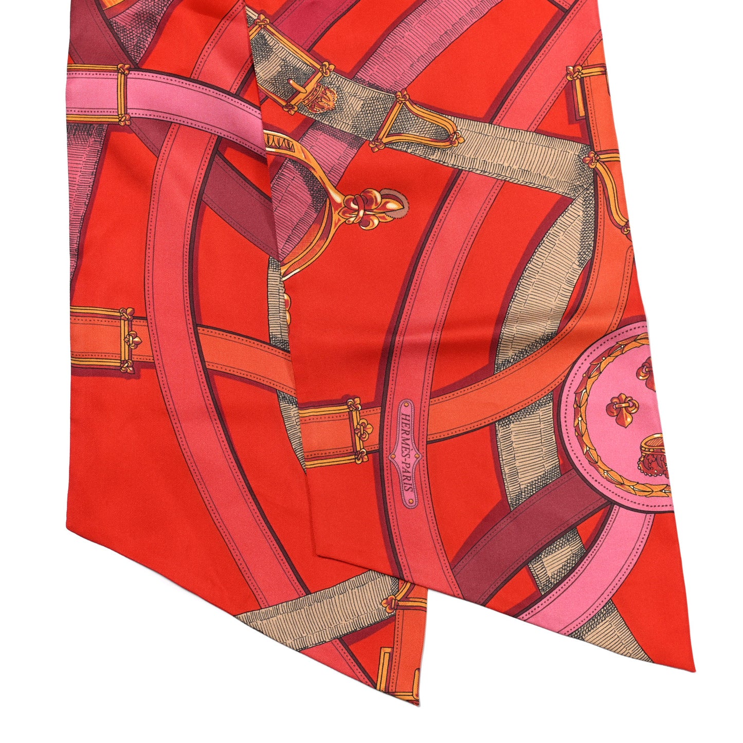 Silk Cavalcadour Maxi Twilly Rouge Bordeaux Acajou