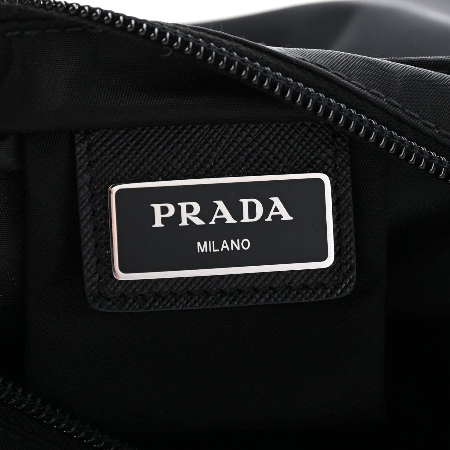 Tessuto Nylon Saffiano Flat Messenger Bag Black