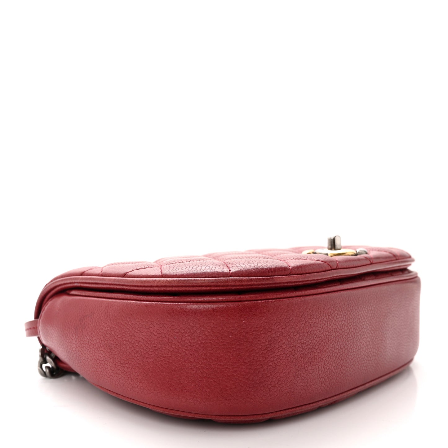 Caviar Quilted Casual Pocket Messenger Flap Red