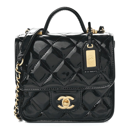 Chanel Patent School Memory Mini Top Handle Flap Black 1 of 12