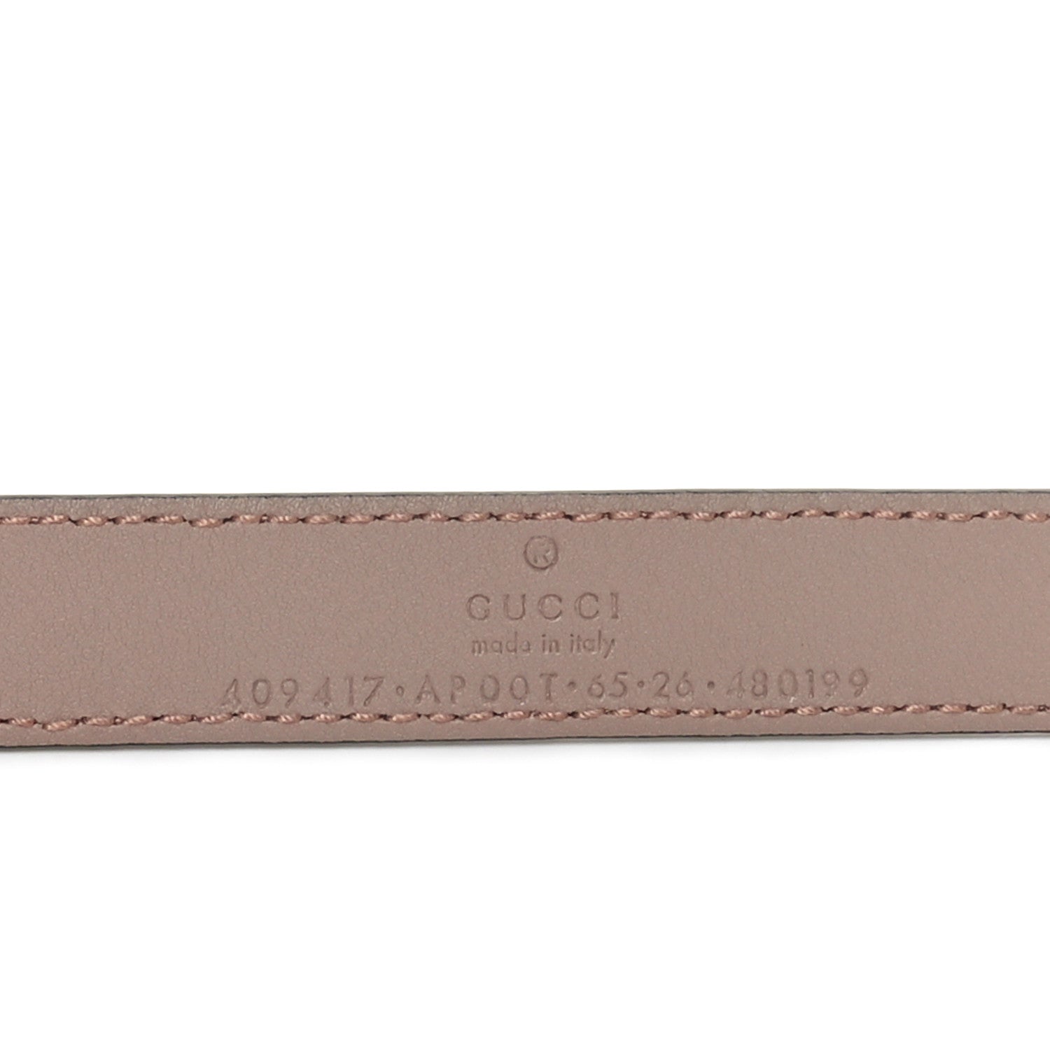 Gucci Calfskin Double G 20mm Belt 65 26 75/30 Porcelain Rose 3 of 5