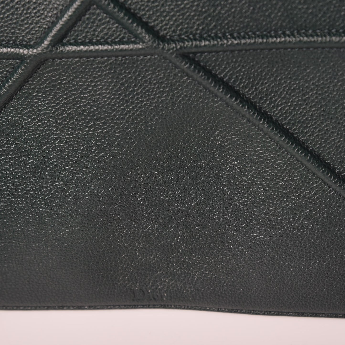 Grained Calfskin Large Diorama Flap Bag Green