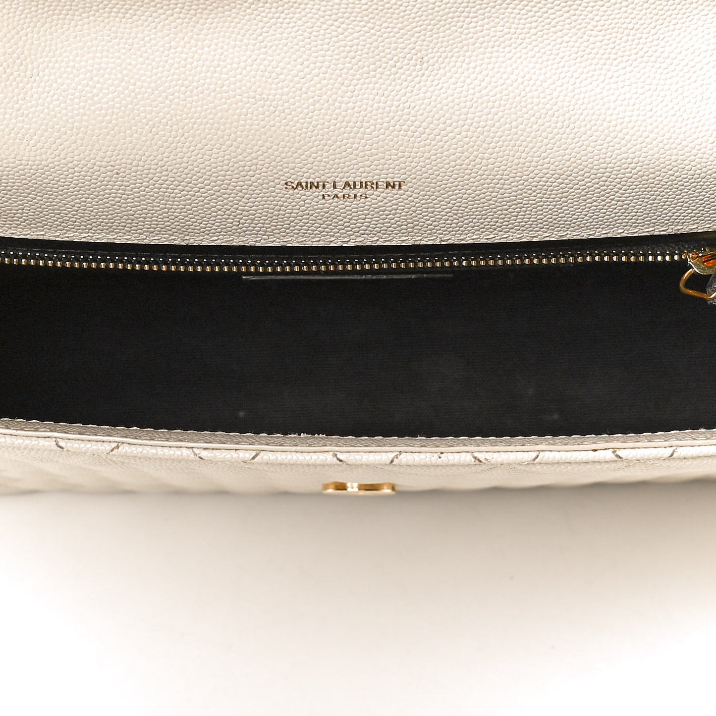 Grain De Poudre Mixed Matelasse Large Triquilt Monogram Satchel Porcellana