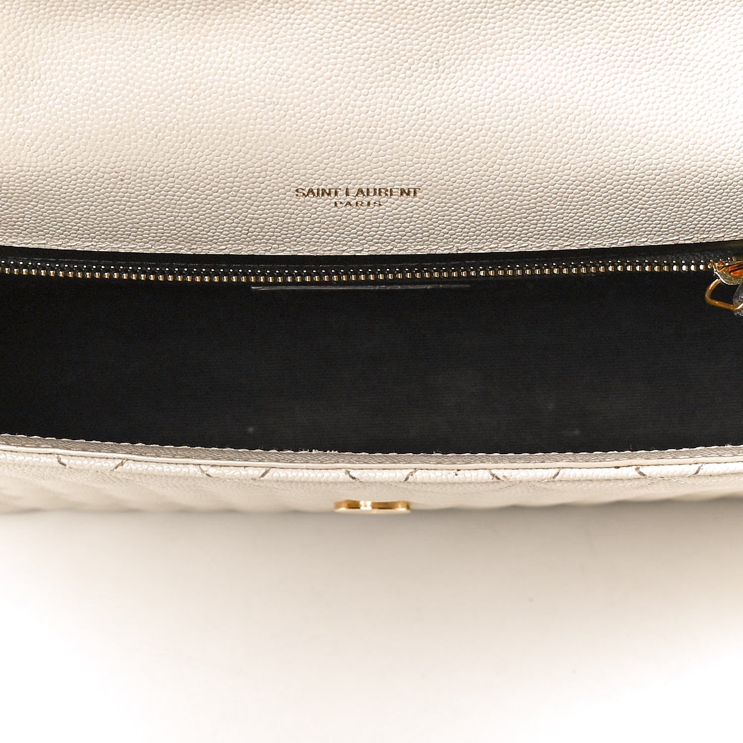 Saint Laurent Grain De Poudre Mixed Matelasse Large Triquilt Monogram Satchel Porcellana 5 of 13