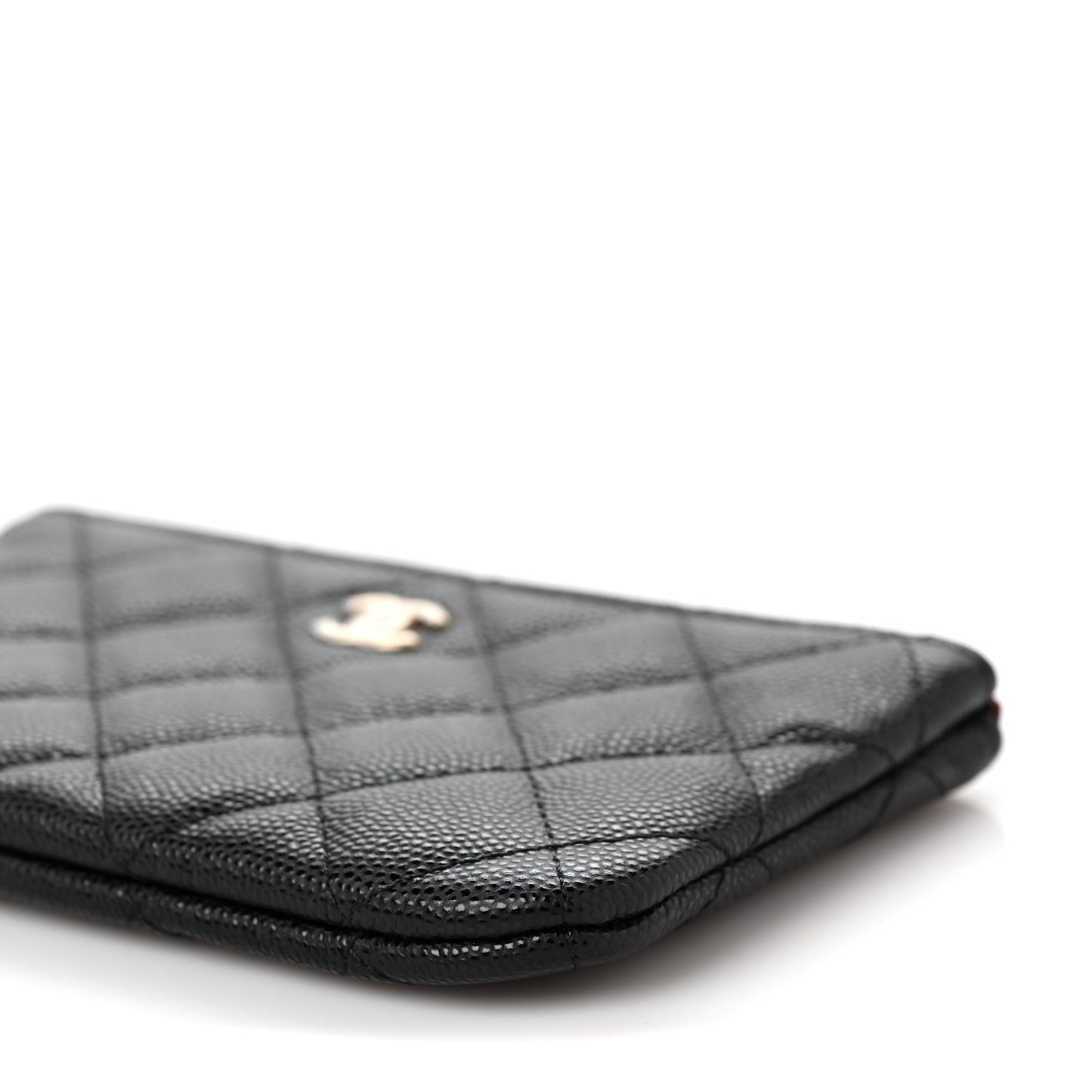 Caviar Quilted Small Cosmetic Case Black