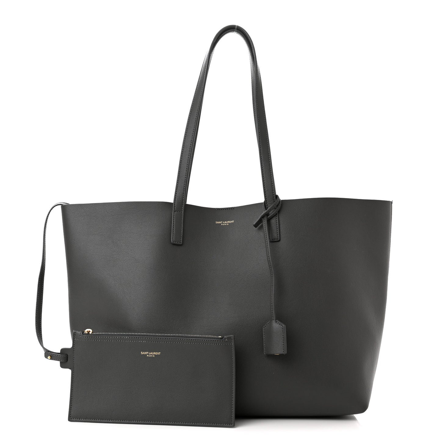 Calfskin Large Shopping Tote Pebble