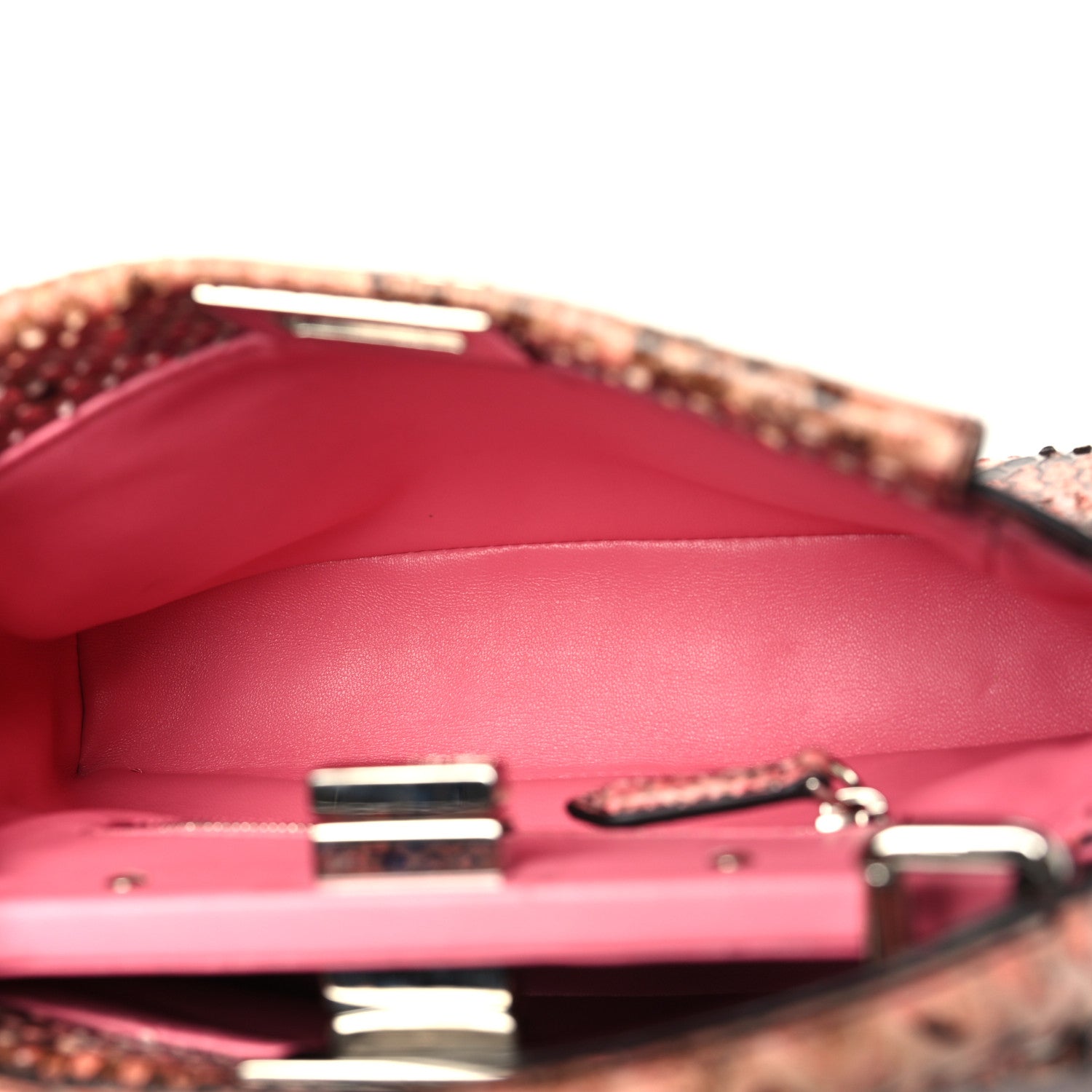 Fendi Snakeskin Shiny Nappa Mini Peekaboo Iconic Satchel Lollypop 5 of 10