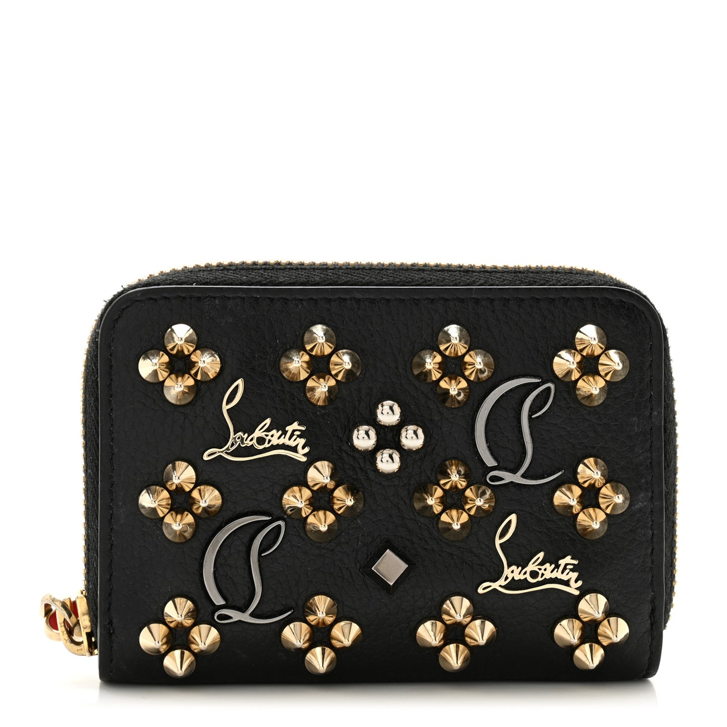 Calfskin Loubinthesky Panettone Coin Purse Black