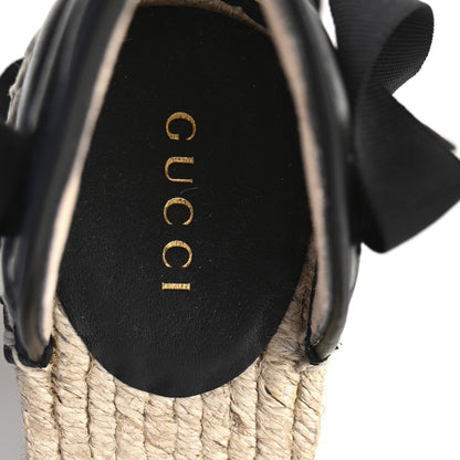 Gucci Nappa Matelasse GG Marmont Ankle Wrap Platform 35/120mm Espadrille Wedges 35 Black 8 of 11