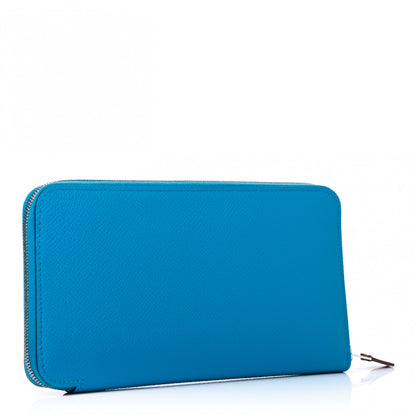 Hermes Epsom Silk'In Wallet Bleu Frida 3 of 7