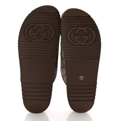 Gucci GG Supreme Monogram Miro Soft Calfskin Womens Horsebit Slippers 39.5 Beige Ebony New Acero 6 of 10