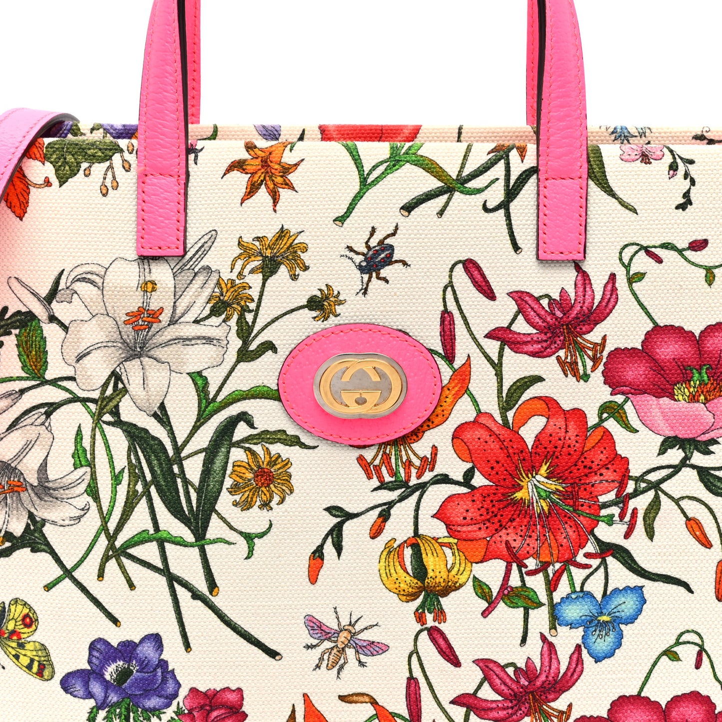 Canvas Medium Flora Tote Fuchsia