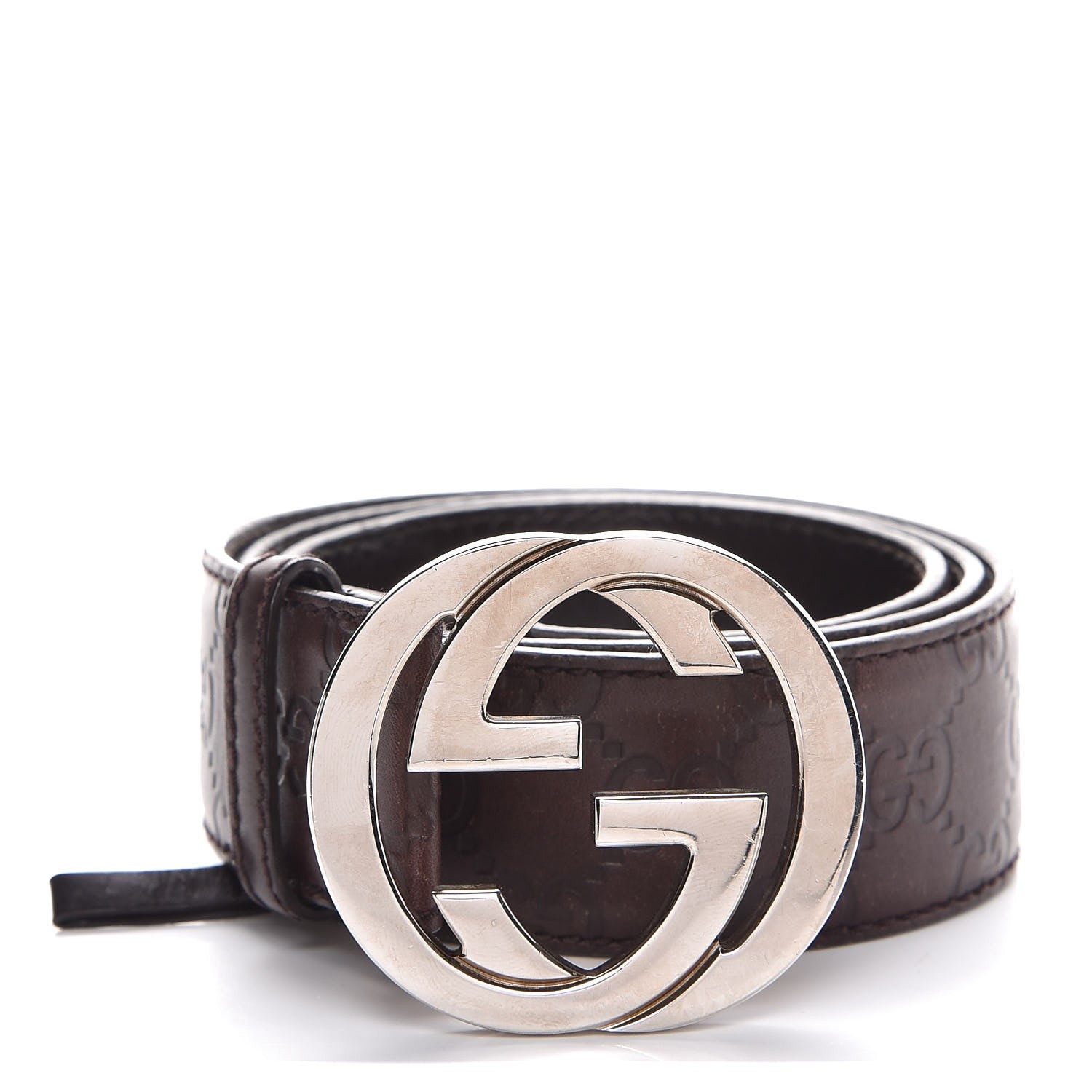 Gucci Guccissima Interlocking G Belt 85 34 Brown 1 of 7